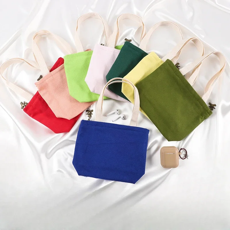 

Однотонная Холщовая Сумка На Молнии, ручная сумочка из искусственной ткани для студентов