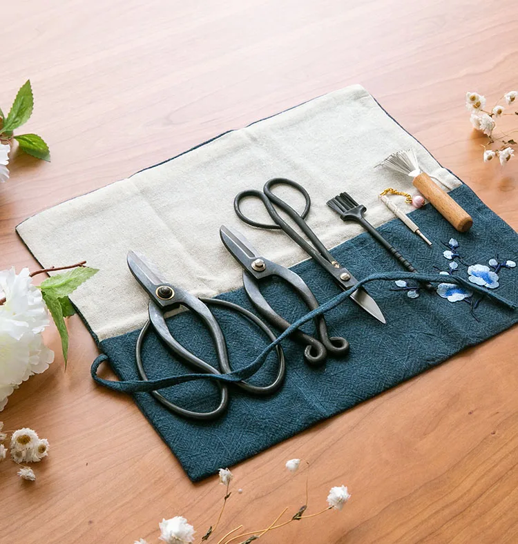 Japanese Style Florist Arrangement Tool Kit Set, Oharary Flower Art Scissors, Zen Bag
