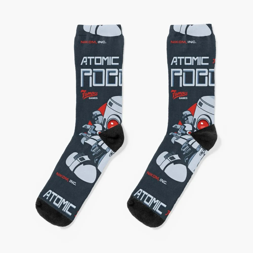

Atomic Robokid Retro Vintage Arcade Gaming Socks christmas gifts compression custom winter Men's Socks Luxury Women's