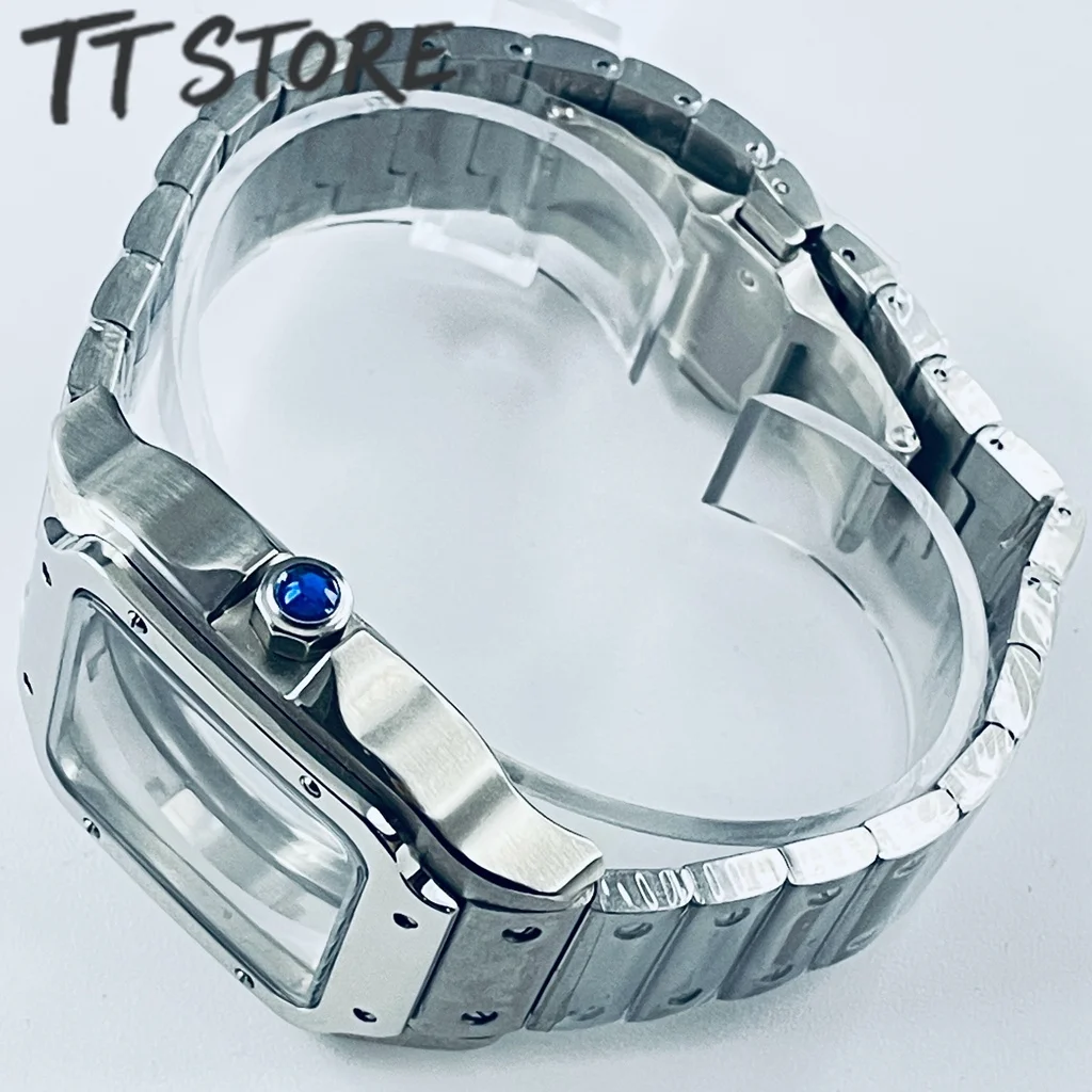 38mm Square Stainless Steel Watch Case - Premium Santos Style Modification Parts