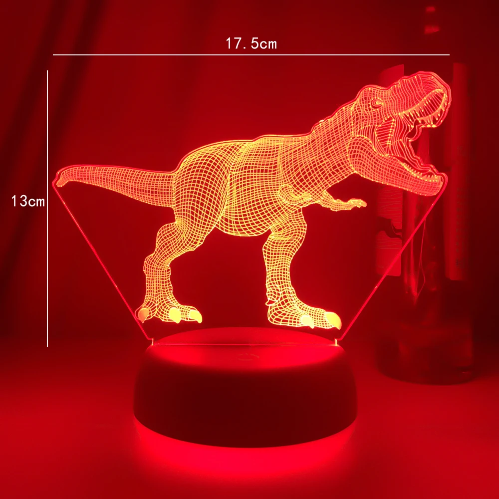 DINOSAURE 3D LED Veilleuses Télécommande et Contrôle Tactile 16