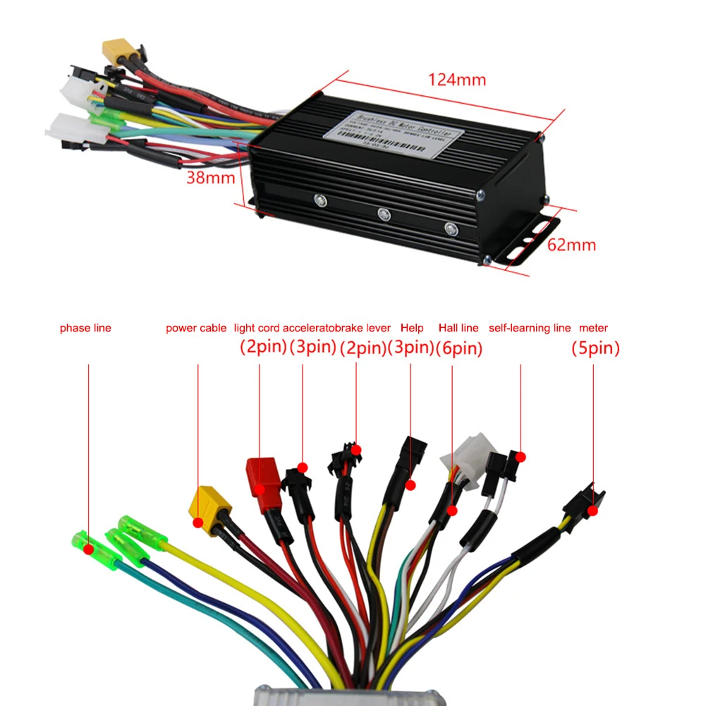 

1 Brushless Motor Controller 1 4pcs/set 750/1000W 30A 8 Magnetic Points For E-bike MTB Metal+Plastic Brand New