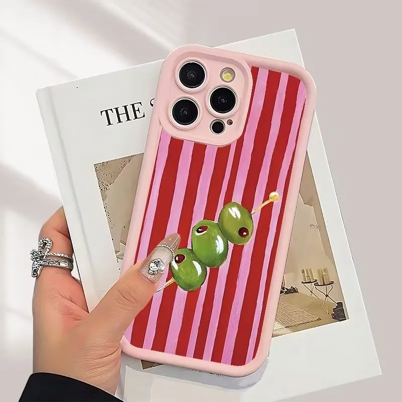 Vibrant Green and Pink Striped TPU Phone Case