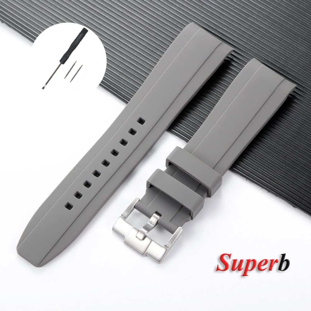 Curved End Soft Silicone Waterproof Sport Wristband