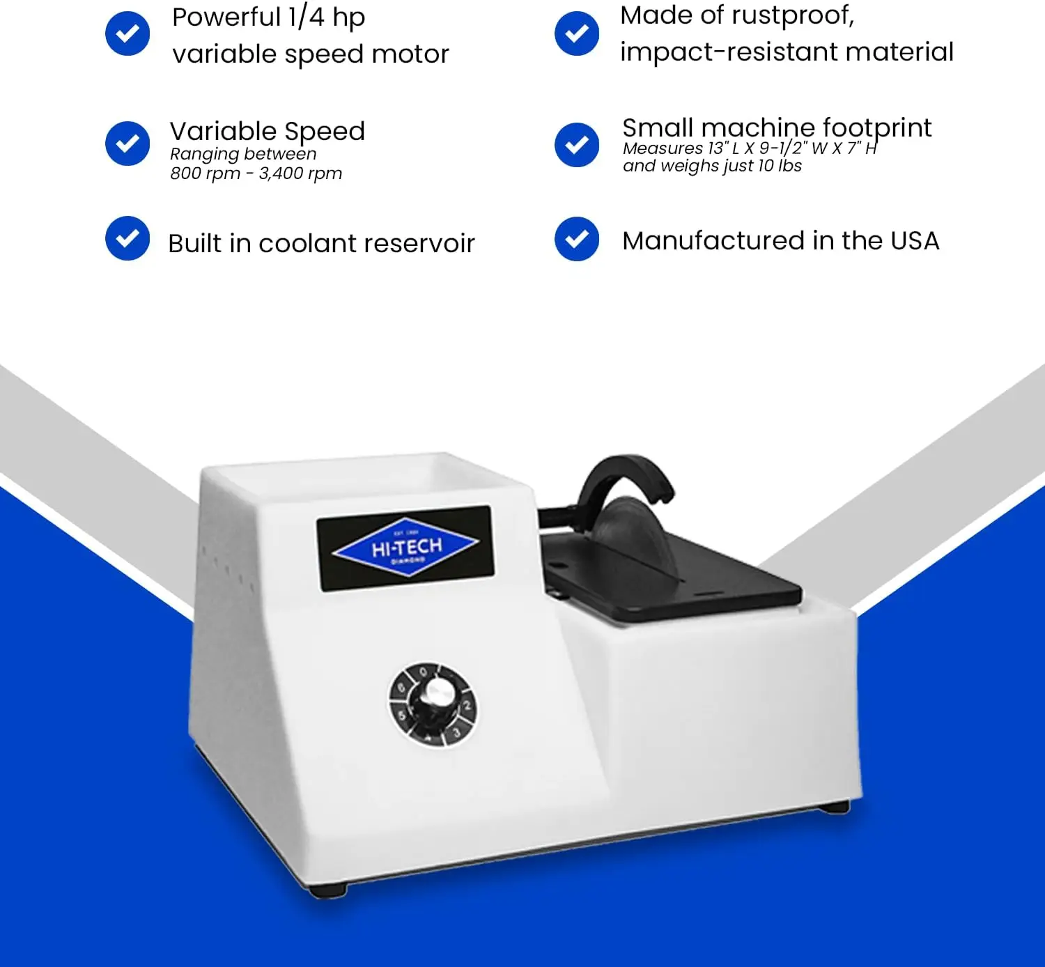 Hi-Tech Diamond - 4""/5"" Lapidary Equipment Trim Saw - Rock Saw, Stone, Glass Cutting, Trimming, Sawing Machine - Lapidary Saw 4