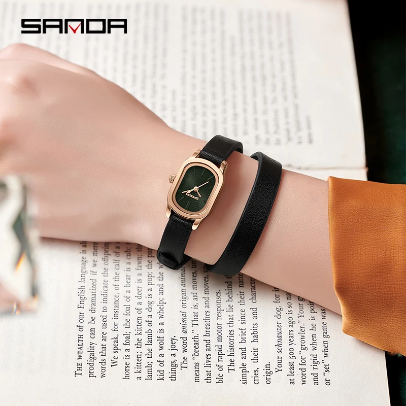 Sanda 2023 Fashion Square Women Watches Ladies Wristwatches Simple Steel Mesh Luxury Quartz Wristwatch Relogio Feminino p1104