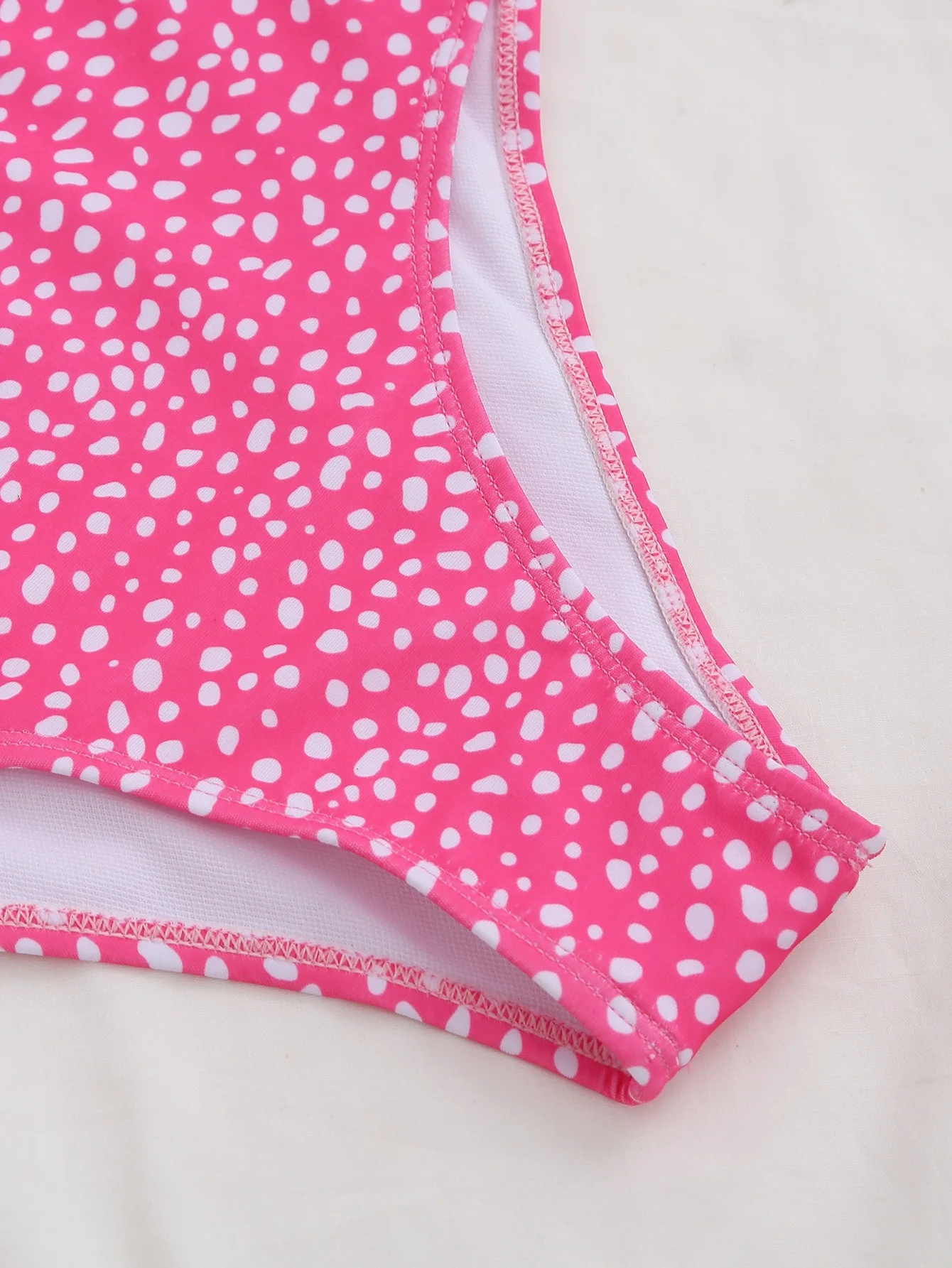 Women's green polka dot bikini swimsuit measurement