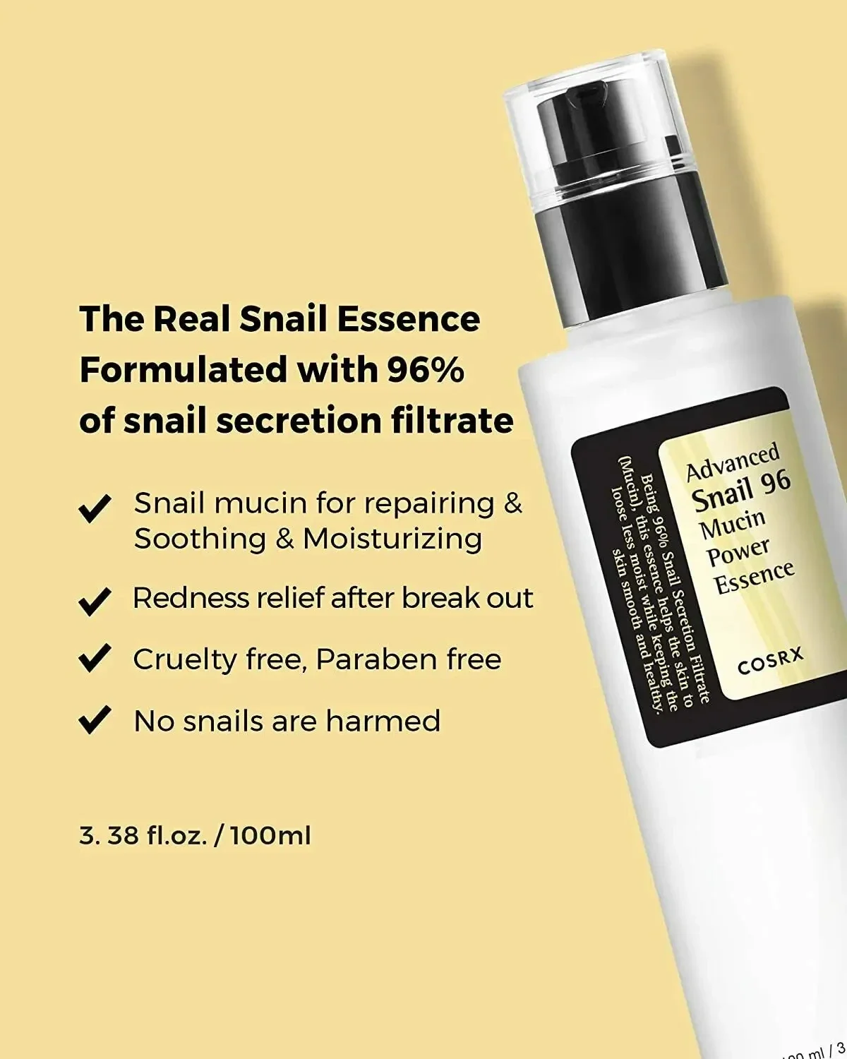 COSRX Advanced Snail 96 Mucin Power Essence 100ml Face Anti-aging Care Cream Whiten Moisturizing Original Korea Cosmetic