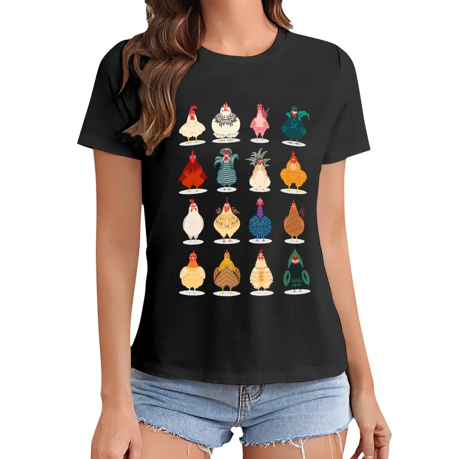 

Cute Chicken T-Shirt funnys korean fashion tight shirts for Women