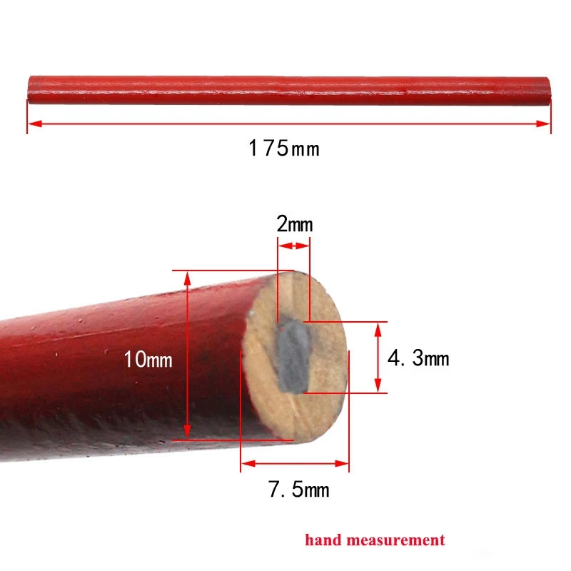 Carpenter Pencil 10pcs Thick Core Marking Tool DIY with Scale