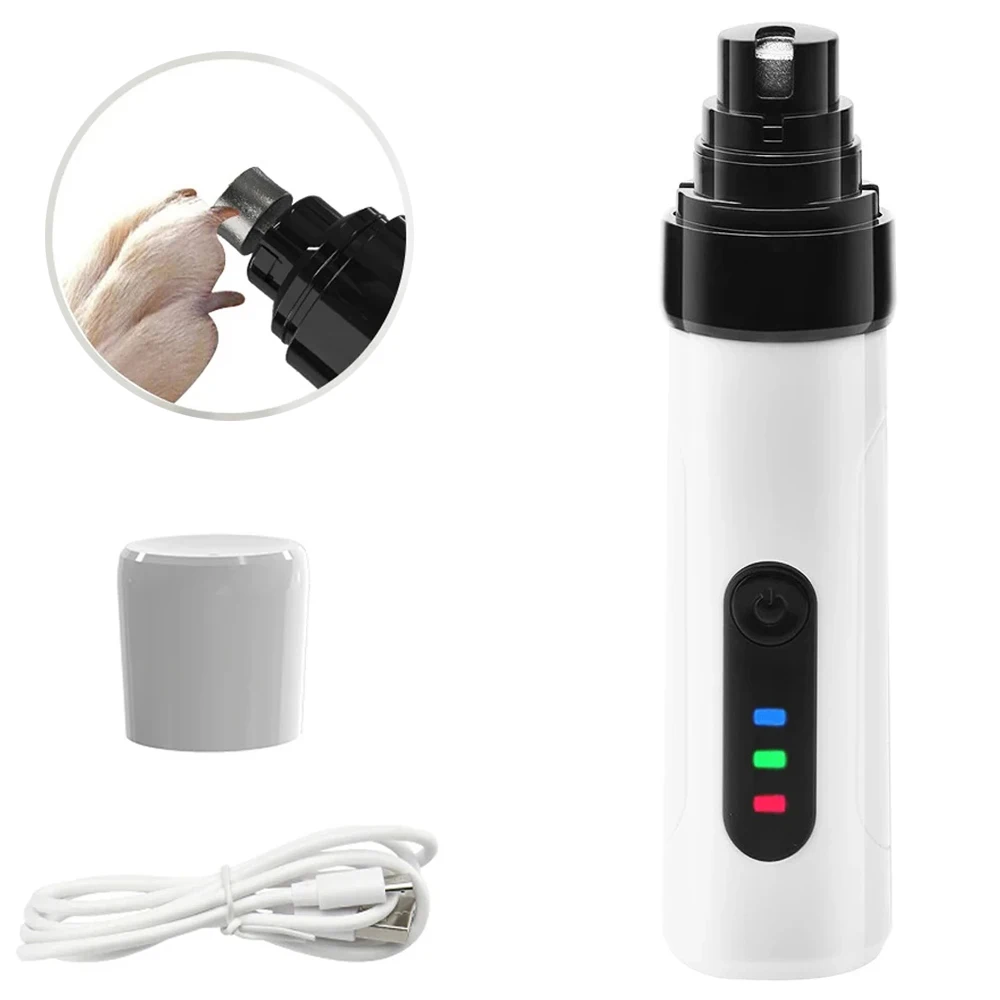 Pet Nail Clipper Electric Dog Nail Clippers Grinders USB Charging Rechargeable Quiet Cat Paws Grooming Trimmer Tools for Dog Cat