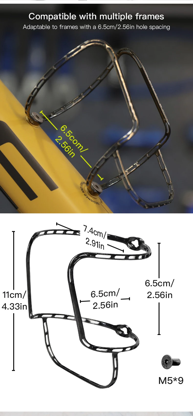 Rrskit Fahrrad 3D-gedruckter Wasserflaschenhalter aus Titanlegierung, ultraleichter Wasserflaschenhalter für Rennrad, MTB, Faltrad – Detail 6