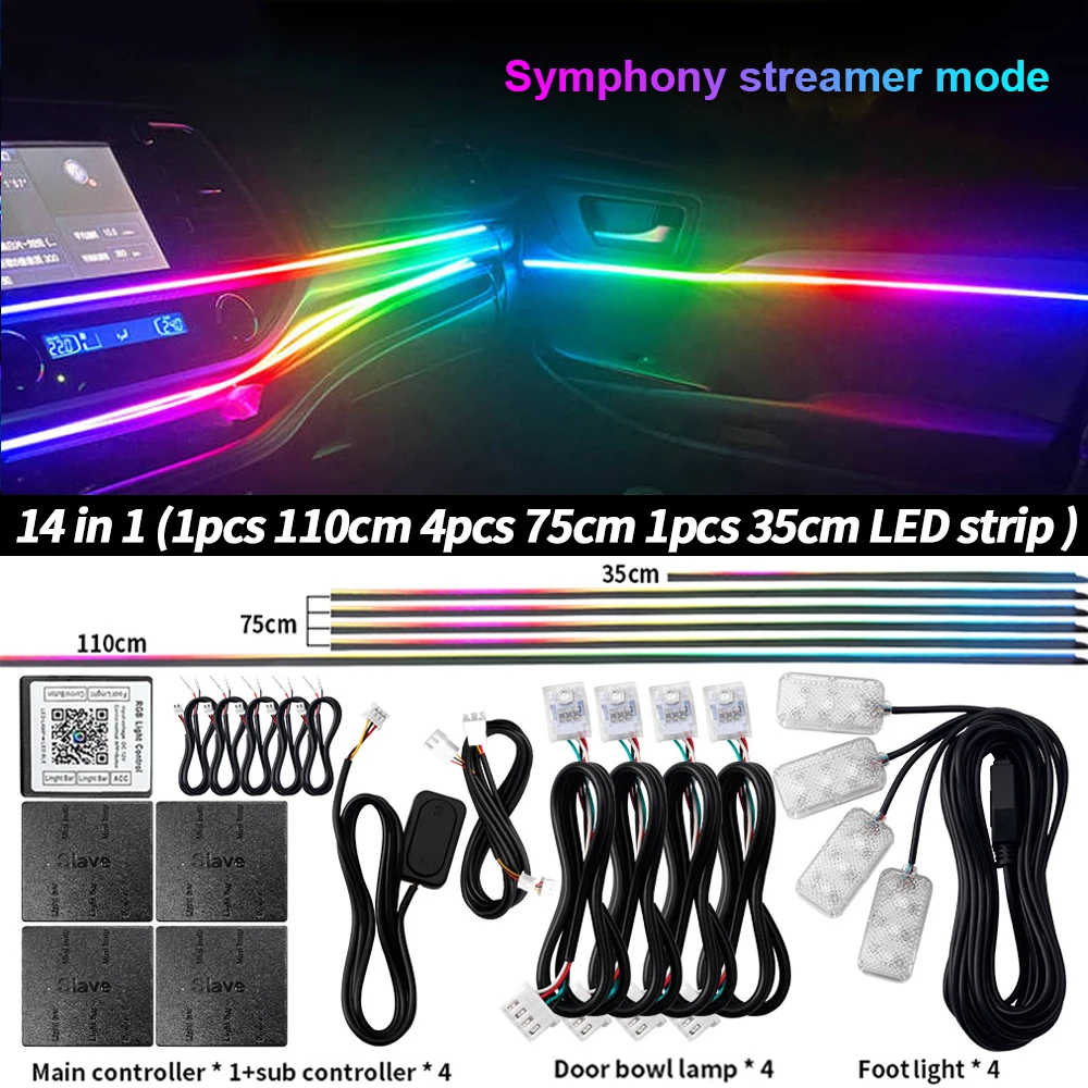 ตัวเลือกสินค้า แถบไฟ LED ปรับสีได้ 213 สี สำหรับตกแต่งภายในรถ