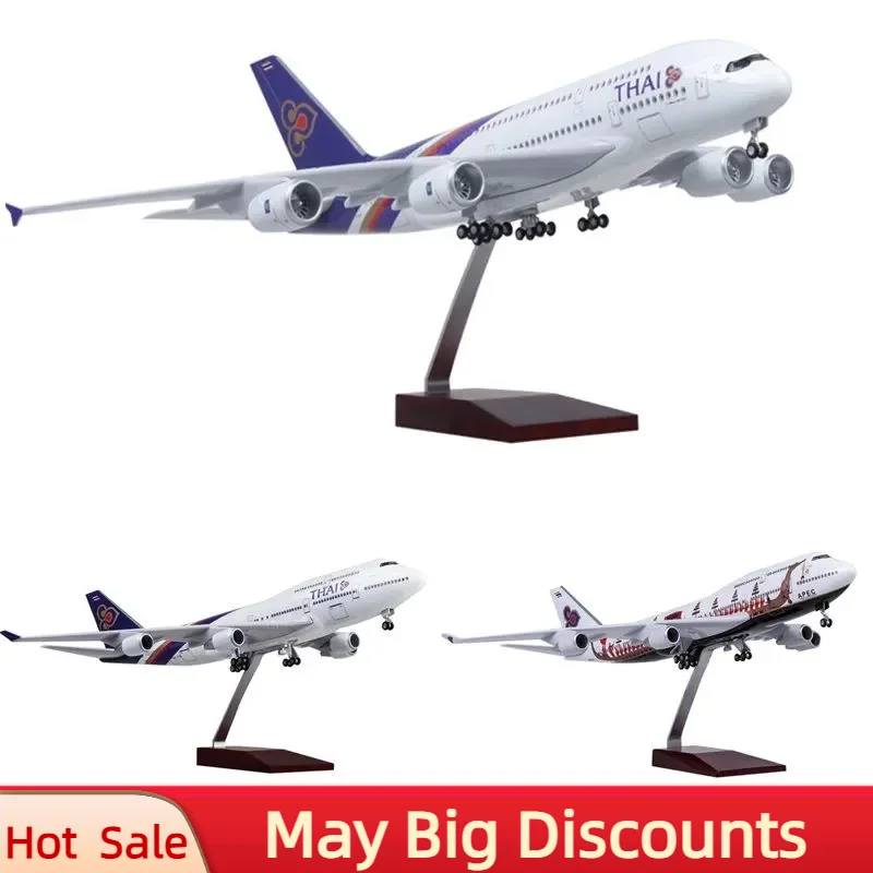 

1/150 Scale Boeing Airbus A380/B747 Thailand Thai Airways Diecast Model Airplane Resin Aircraft Toy Plane Display Collection Fan