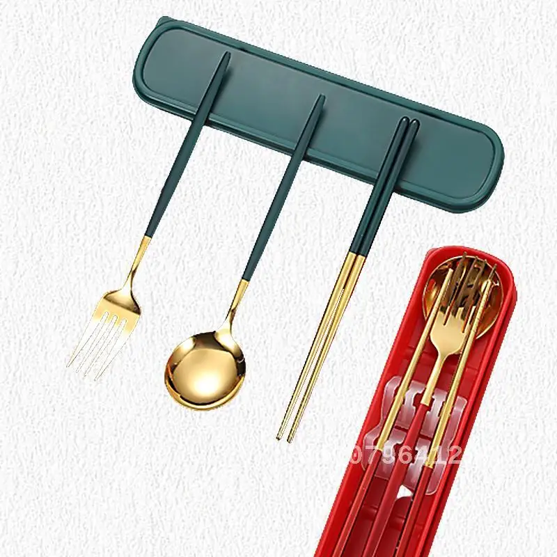

Portable Stainless Steel Portuguese Spoon and Chopsticks Set - Three Piece Set of Outdoor Travel Utensils
