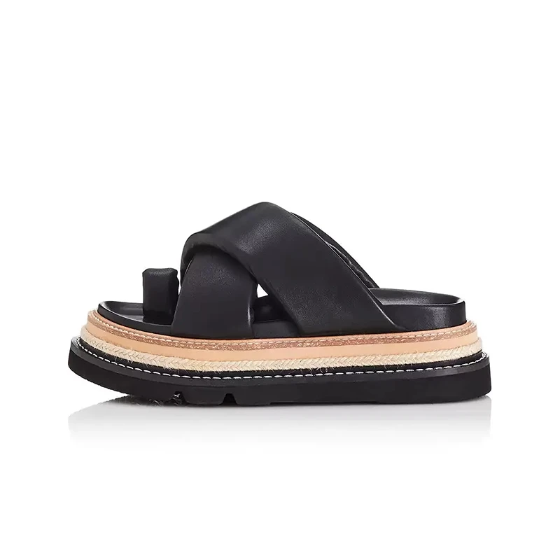 Summer new women's shoes Ken bean with slippers wear fashion drag thick soles large size sandals