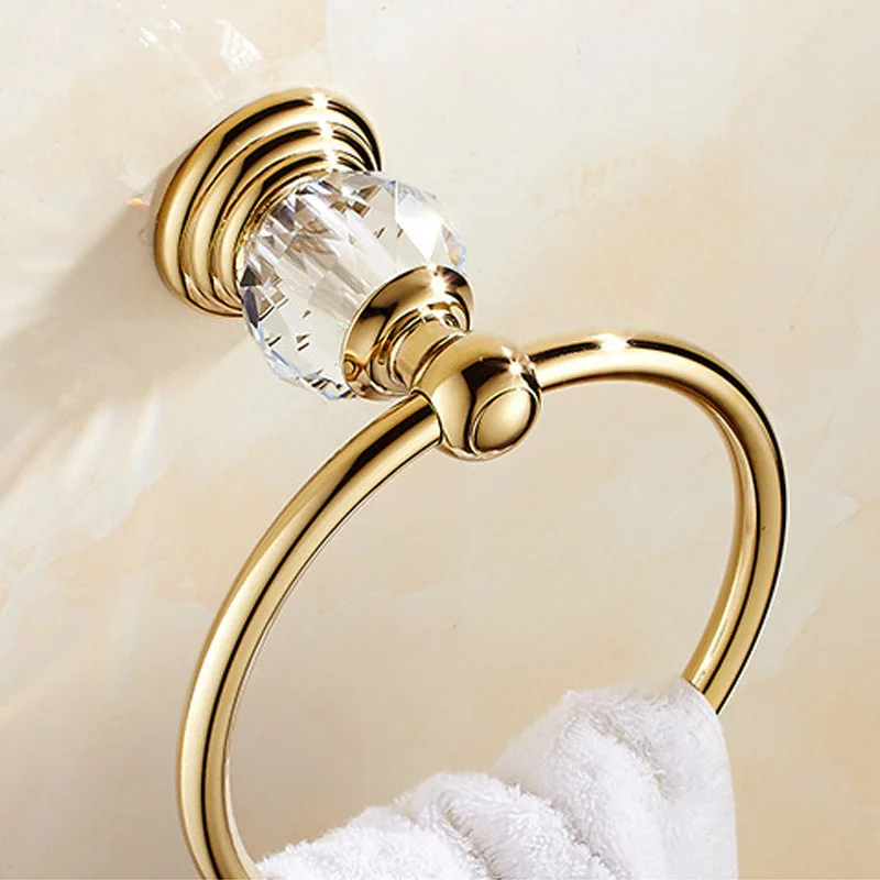 Portasciugamani Ad Anello Dorato Per Bagno – Design Moderno Con Motivo Ritorto, In Acciaio Inox E Rame, Include Viti E Chiave