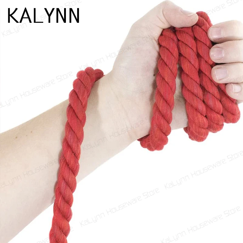 3-Strand Twisted Cotton 1/2 inch Rope - Red