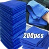 200pcs Microfiber Towels Car Wash Drying Cloth Blue Car Care Detailing Cleaning Polishing Duster Home Kitchen Washing Rags 1