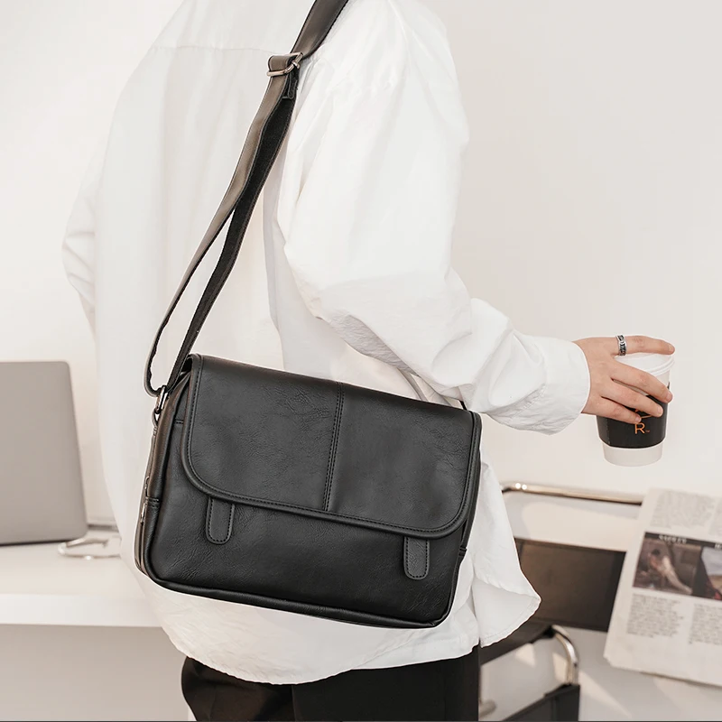 

Xiao.p Fashion Men's High Quality Pu Leather Leisure Fashionable Bag Men's Single Shoulder Bag Cross Body Bag Messenger Bag
