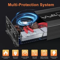 Onduleur à onde sinusoïdale pure pour voiture, convertisseur solaire pour la maison et l'extérieur, 4000W, 5000W, DC 12V à AC 220V, tension 50Hz 2