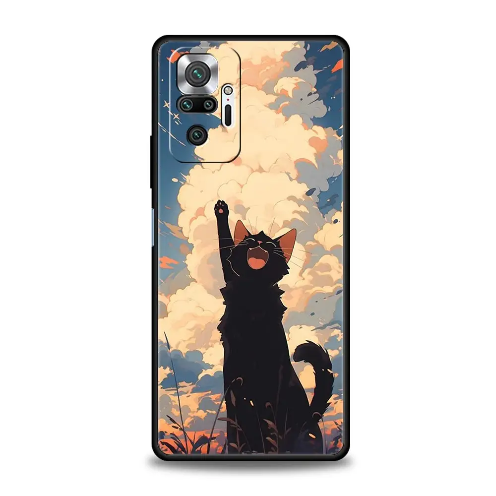 Cat Van Gogh Starry Sky Artistic Phone Case - Soft Cover