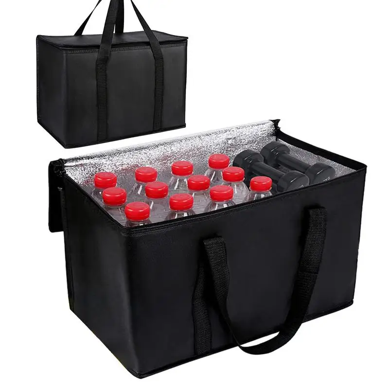 

Large Capacity Cooler Bag Portable Zipper Thermal Lunch Bags Insulated Freezer Bag Camping Picnic Bag Camping Tin Foil Food Bags