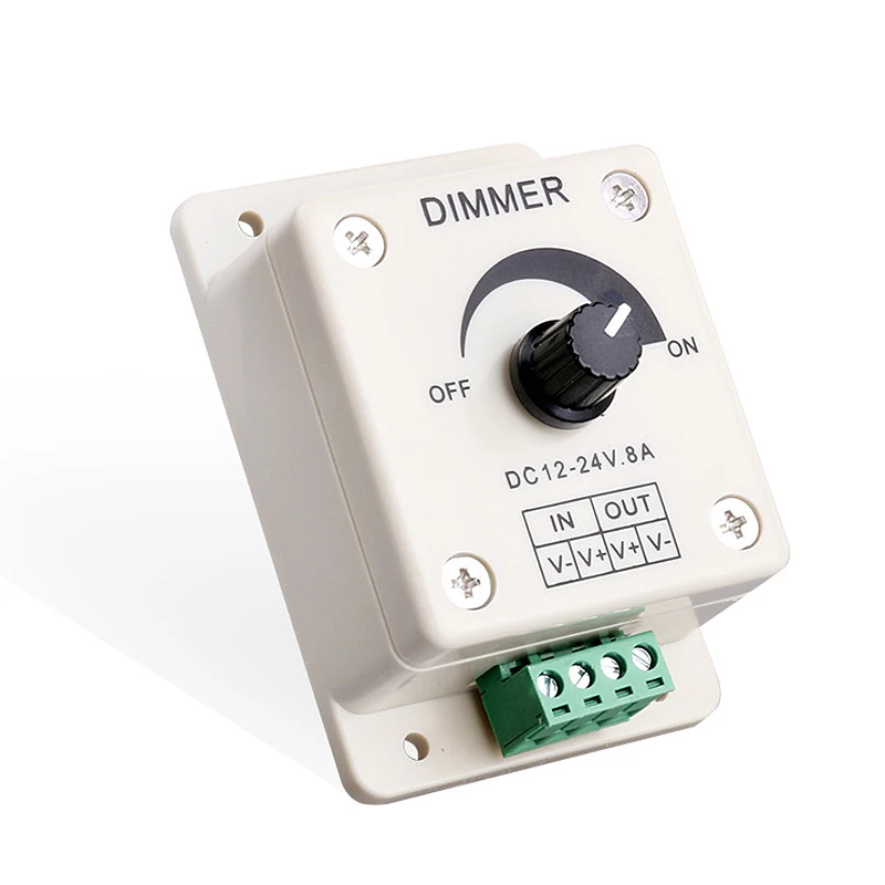 Led dimmer interruptor dc 12v 24v 8a lâmpada ajustável tira driver controlador de fonte de alimentação de luz para led lâmpada led luz de tira