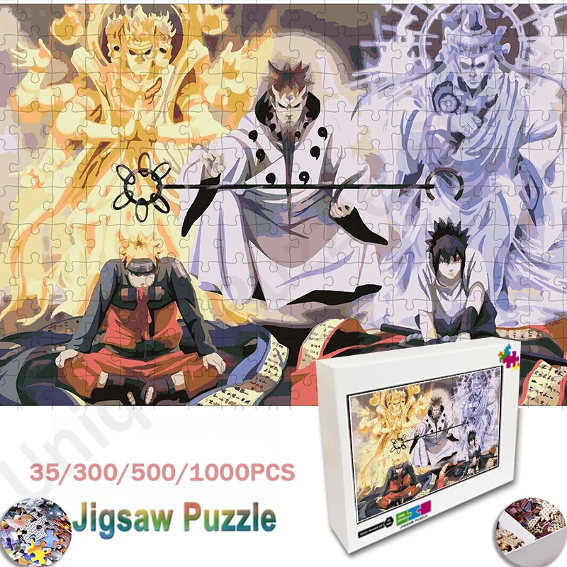 Anime naruto quebra-cabeça filme naruto uzumaki hinata hyuga jigsaw  35/300/500/1000 peças brinquedos educativos decoração para casa - AliExpress