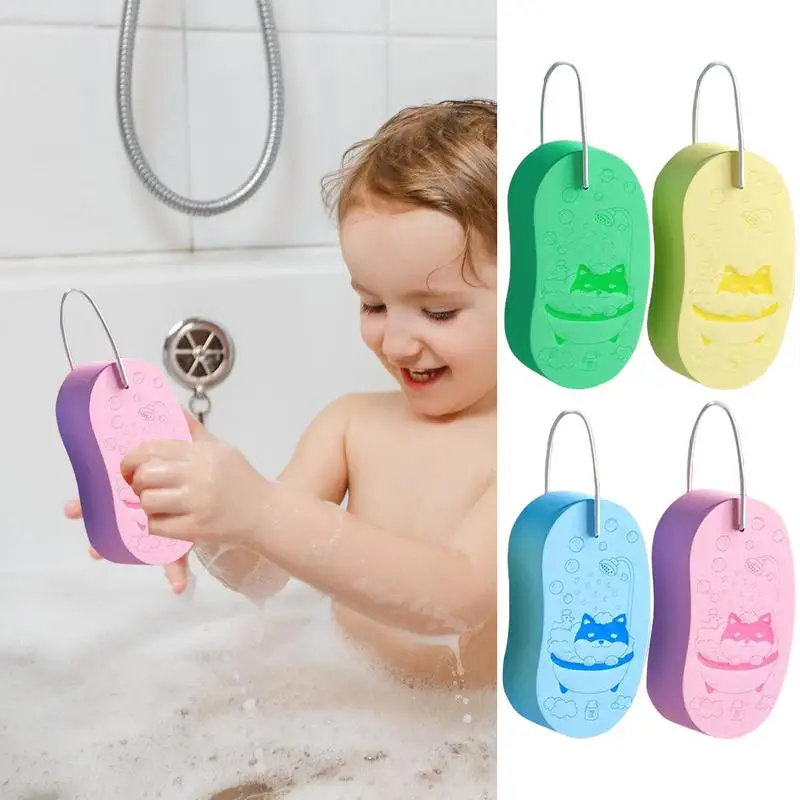 

Body Wash Scrubber Magic Sponge Children Bath Sponge Pea Shape Skin Remover Exfoliating Massager Cleaning Bath Brush for Bathing