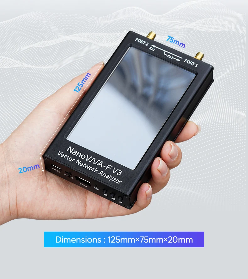 Handheld Vector Network Analyzer 1MHz-6GHz NanoVNA-F V3 Upgrade of NanoVNA Antenna Analyzer MF/LF/HF/VHF/UHF