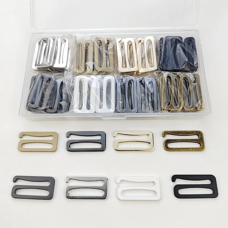 80Pieces Swimsuit Bra Hooks Bra Strap Hook Replacement Bra Strap Slide Hook  Metal for Swimsuit Tops