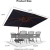 10' X 13'Double Top Deluxe Wood Pattern Rectangle Patio Umbrella Offset Hanging Umbrella Outdoor Market Umbrellas Garden 3
