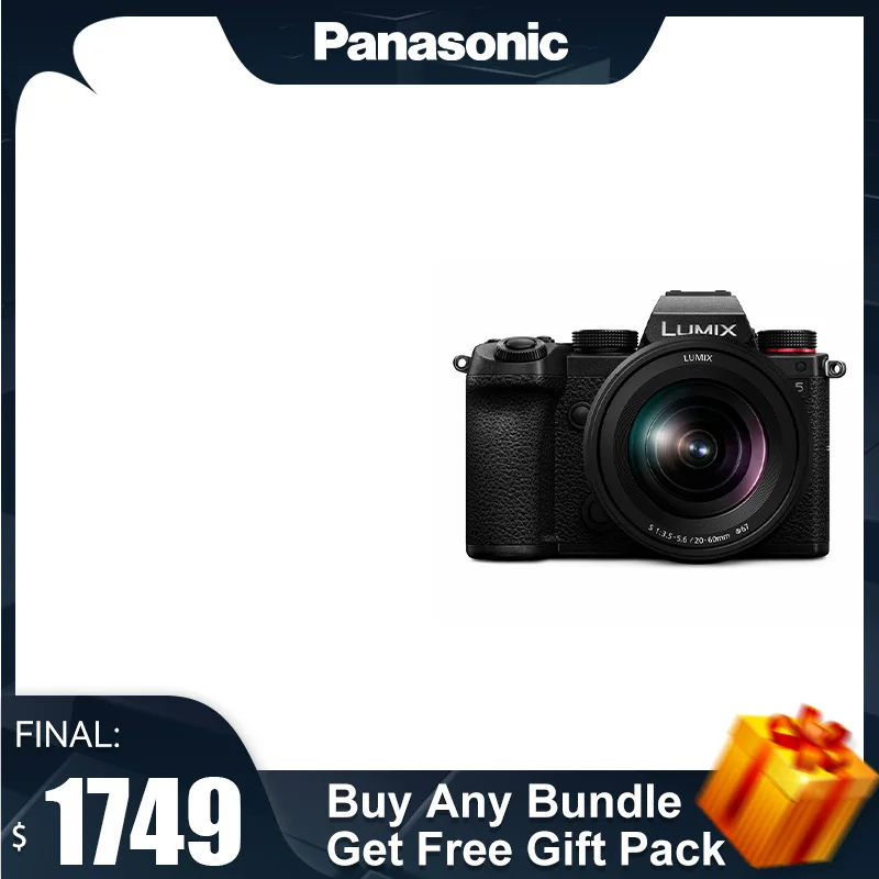 

Panasonic LUMIX S5 Mirrorless Camera Full Frame Digital Compact 24.2MP 4K 60p 5 Axis Image Stabilizer Professional Photography