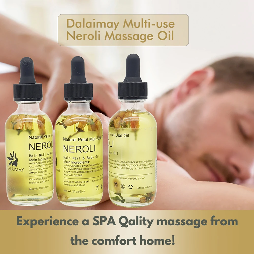 

60ml Pure Natural Plant Essential Oils Neroli Dried Rose Flower Body Massage Oil Lavender Oil Beauty Health Whitening Skin Care