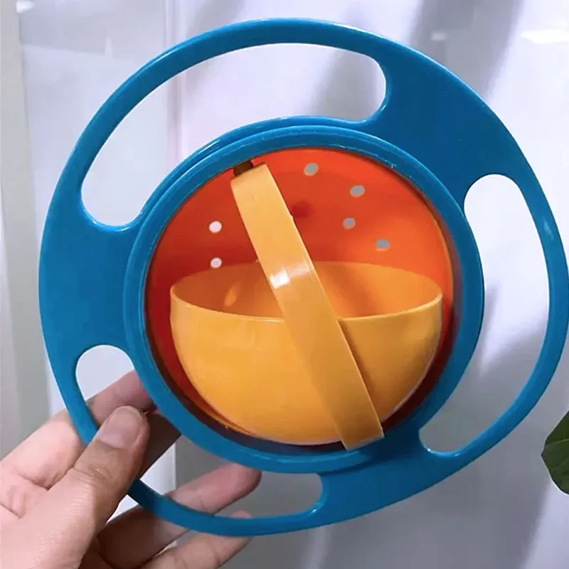 Universal Gyro Bowl Practical Design Children Rotary Balance Novelty 360 Rotate Spill-Proof Solid Feeding Dishes