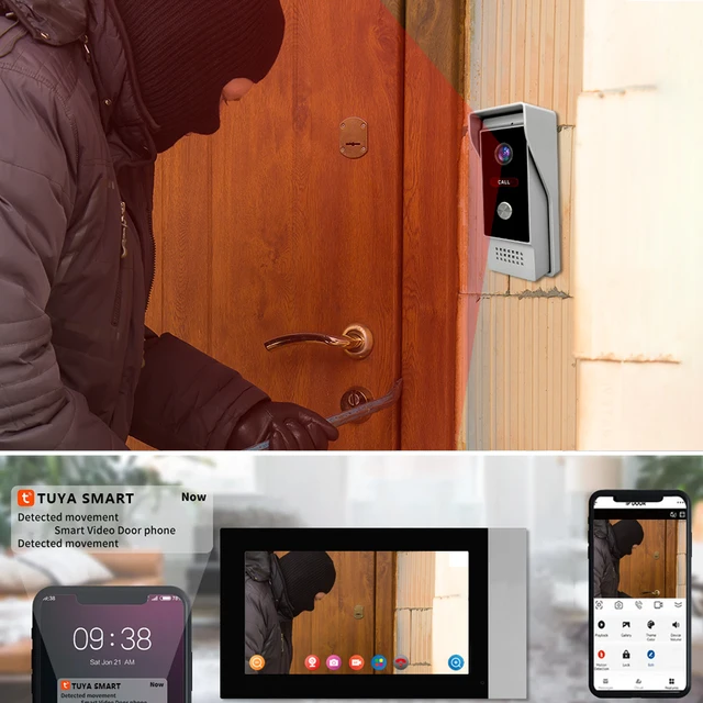 Tuya 7-Inch Visual Intercom Color High-Definition Intelligent Display Screen Villa Community Doorbell Security Anti-Theft Access 2