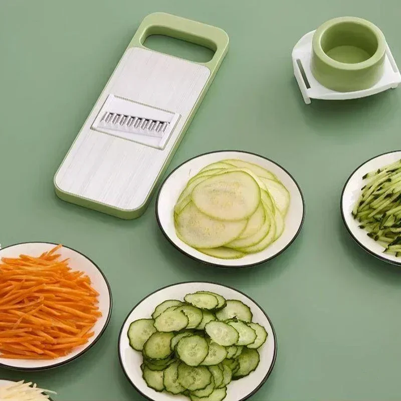 Vegetable Slicer Vegetable Cutter Garlic Chopper Food Slicer Potato Slicer Potato Cutter Food Shredder Kitchen Manual Stainless Steel Vegetable Slicer Shredder Cutter Potato Shredders Garlic Carrot Grater Chopper