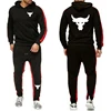 Dwayne Johnson Brahma Bull Tattoo Logo Print Spring Autumn Men's Tracksuit High Quality Loose Hoodies+Casual Trousers Sports Set 1