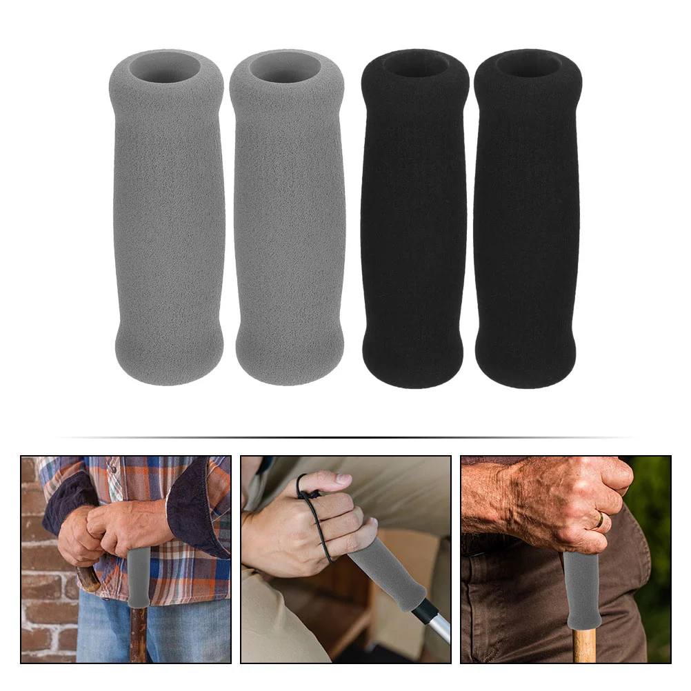 Crutch Hand Grip Cover 4 Pcs Walking Aid Handle Cover Walker Cushion Grips Accessories for Elderly Crutch Sponge