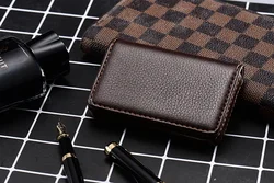 Elegant PU Leather Magnetic Buckle Card Holder - Large Capacity & Portable (BR)