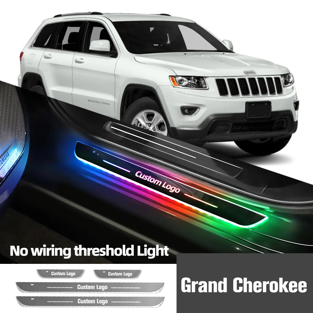 

For Jeep Grand Cherokee WJ WG WH WK WL Car Door Sill Light Customized Logo LED Welcome Threshold Pedal Lamp Accessories