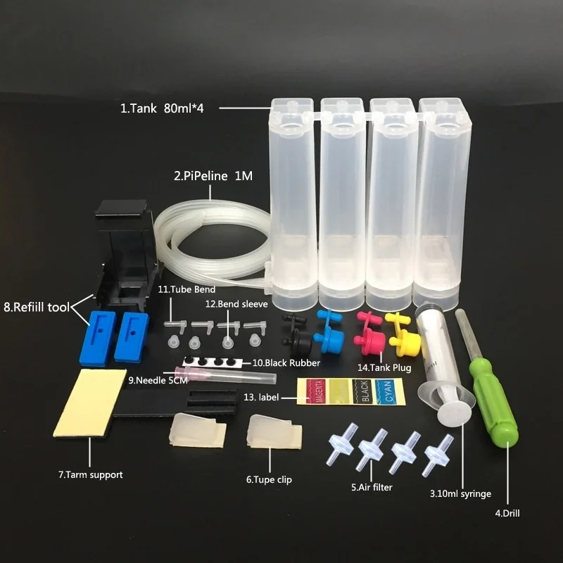 

Einkshop For HP 304 xl 304XL DIY CISS Ink Supply System For HP304 Deskjet 3720 3730 3732 3733 3750 3755 3760 5010 2620