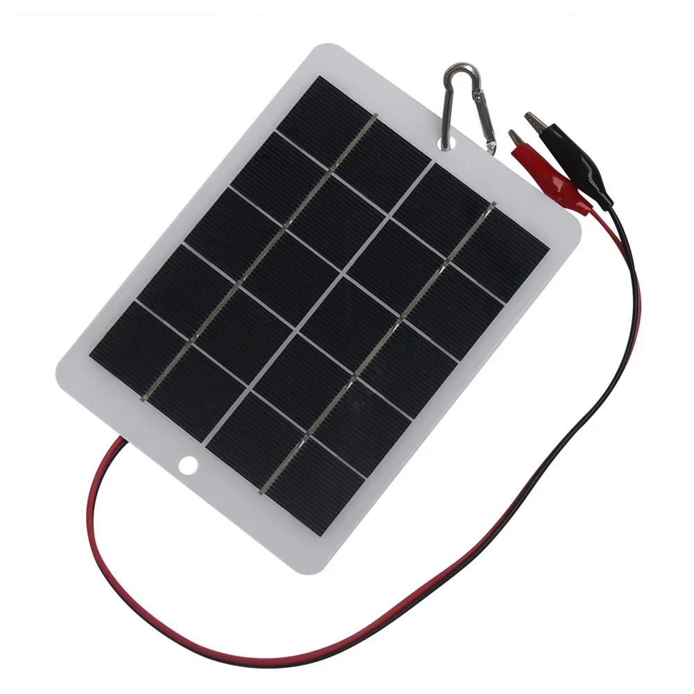 10W 5V 야외 휴대용 태양광 패널, 3.75V 배터리 충전용 클립 포함, 가정용 태양광 전원 공급 장치