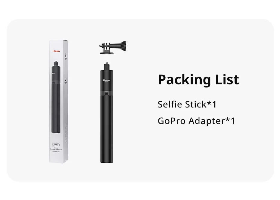 1.5m Portable Selfie Stick Tripod for Insta360/GoPro 28-150cm 800g Load for Live