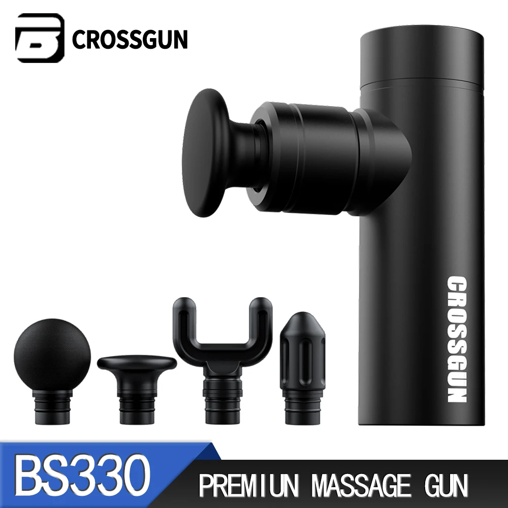 Crossgun Mini Muscle Massage Gun Portable Massager Head Vibration Fascial Gun For Body Neck back Relaxation Sport Pain Relief new electric heating full body massager for car chair office lumbar neck pain relief vibration cushion shoulder back massage mat