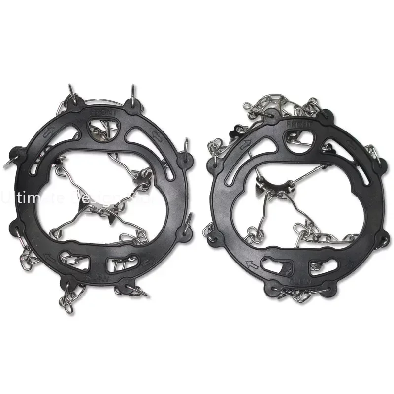 Ice Gripper Spike Climbing Crampons Quality Outdoor Climbing Antiskid Crampons Winter Walk 8 Teeth Ice Fishing Snowshoes Manganese Steel Slip Shoe Covers