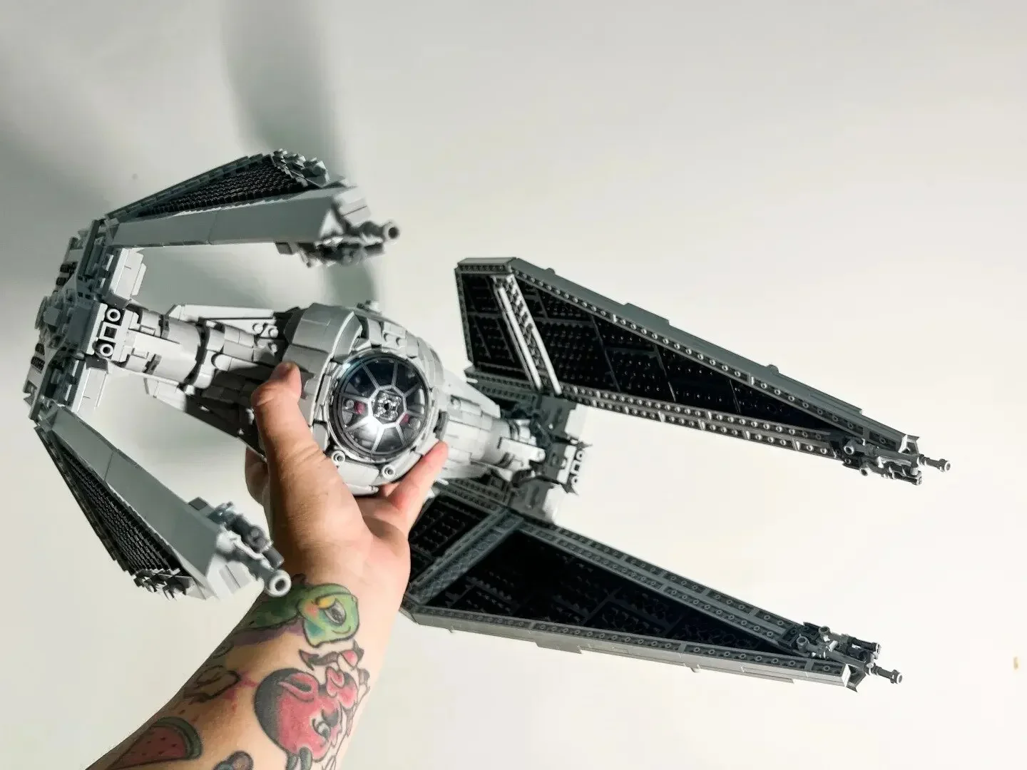 

Spaceship MOC TIE Interceptors Building Blocks Modified from Imperial Fighters Model 75382 DIY Assembly Bricks Toys Gift