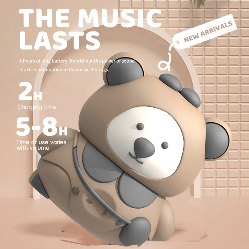 Mini Cute Animal Bluetooth Speaker Cartoon Bear TWS Connection Stereo Soundbar TF Card Music Player Best Gifts Waterproof Audio
