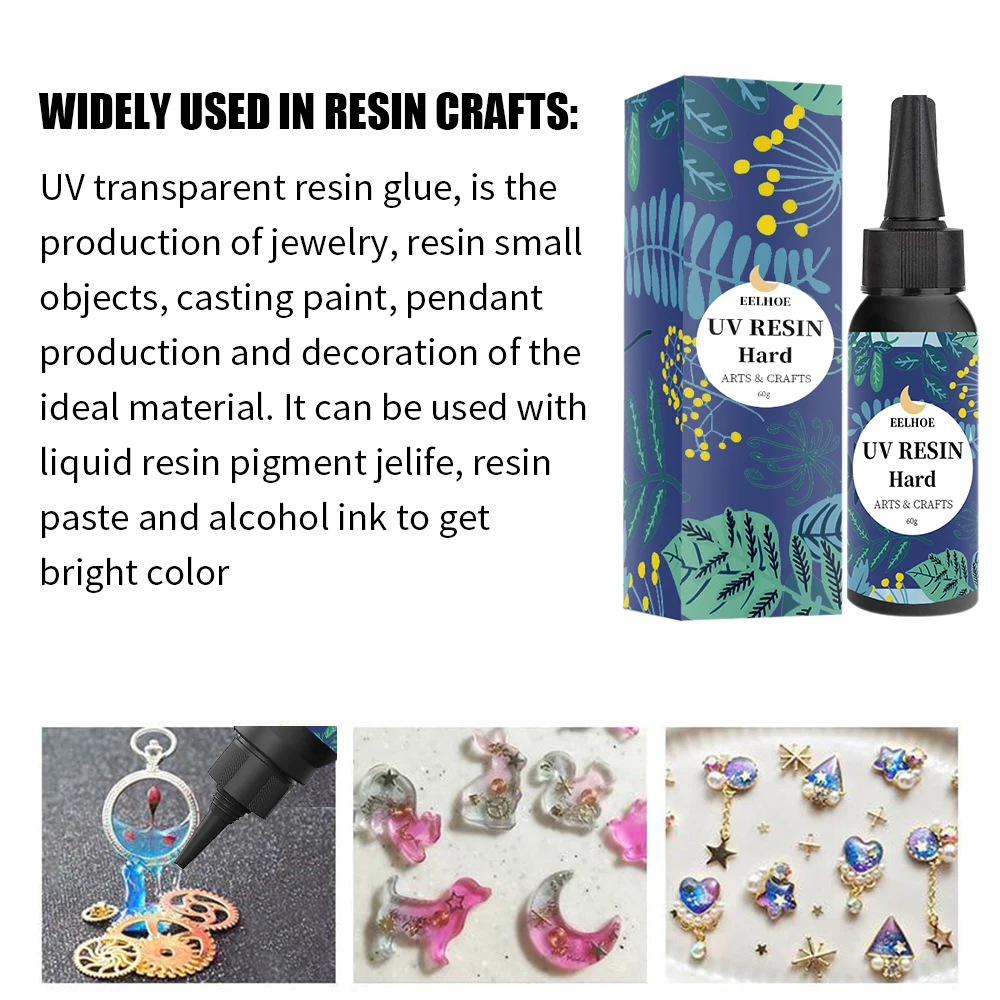Clear Ultraviolet Curing Epoxy Resin Mold UV Quick Dry Glue Arts DIY Crafts Making Fast Curing High Transparency Drop Adhesive